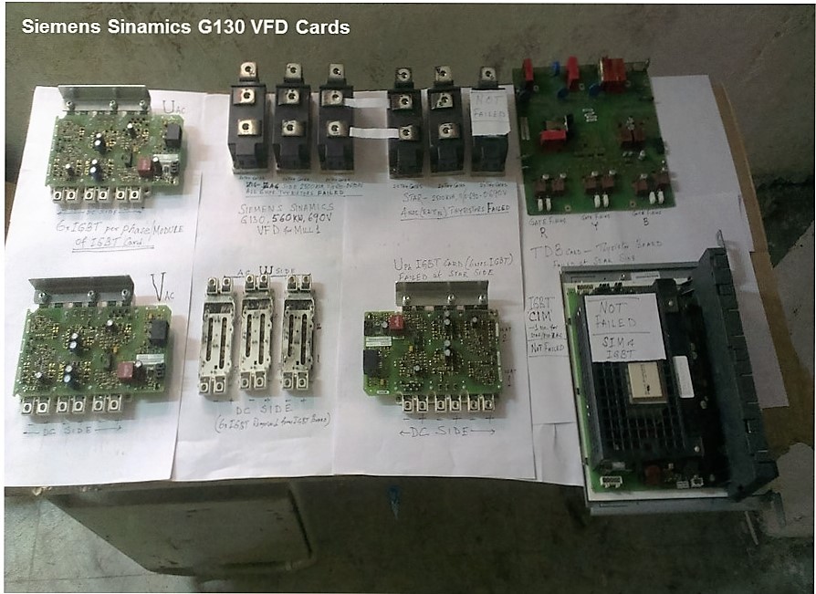 VFD converter thyristors and inverter IGBT cards
